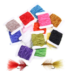 ICERIO5m/Card Rayon Chenille Yarn Fly Tying Material For Tying Worms Woolly Bugger Streamer Leech Flies Body Trout Fishing Lures