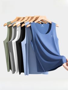 MiiOW | เสื้อกั๊กสปอร์ตผู้ชาย MiiOW Cat Man Modal Ice Silk บางเฉียบ ไร้รอยตะเข็บ ทรงหลวม คอเหลี่ยม แขนกุด ทรงหลวม ทรงหลวม