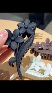 F4 Jepit Rambut Doff JUMBO 12cm Plumeria Large Dark Coffee Color Cute Matte Hair Claw HMJ015