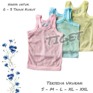 6 PCS Kaos Dalam Singlet bayi RIB anak Balita PAUD TK SD  perempuan Cewek Cowok berwarna polos S M L XL XXL XXXL termurah Berkualitas