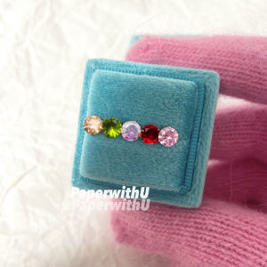 Shiny 5mm Titanium Steel Ear Bone Studs And Earlobe Studs Sleep-In-Place Fashion Jewelry for Women Alloy Embedded Artificial Gemstones