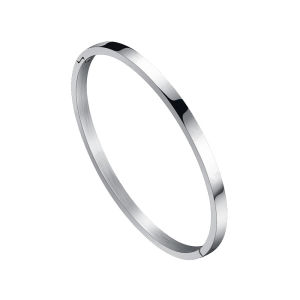 Pure Silver Titanium Steel Bracelet for Couples Punk Style Non-Fading Ins Crystal Brand Open Design Fashion Accessory