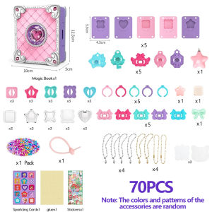 Magic Jewelry Making Kit 3D Magic DIY Jewel Rings Keychain Creative Handmade Craft Box Set for Girls Xmas Birthday Gifts