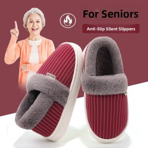 MONLEYTA | Warm Cotton Slippers For Elderly Men Full Cover Fur Indoor Home Slippers Comfortable Cozy Autumn Winter New Arrival