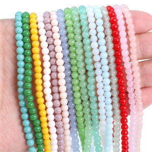 1 Strand 4mm Solid Color Glass Round Beads For Jewelry Making DIY Crafts Bracelet Necklace Accessories