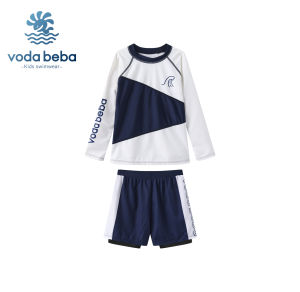 Voda Beba Childrens Swimwear Long Sleeve Separate Beachwear Quick Dry Surf Suit Male Kids Summer Swimming Costume