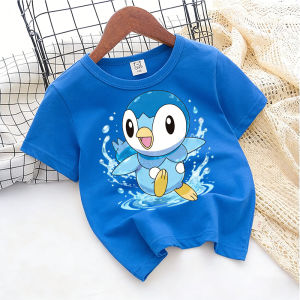 Bandai | Kids Pikachu Pokémon T‑Shirt Pure Cotton Anime Cartoon Casual Streetwear Tee for Boys Girls