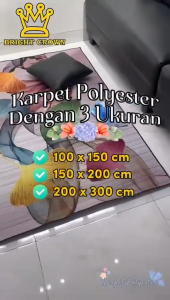 Bright Crown BELI LOKAL Karpet Lantai Eropa UK 100x150cm/150x200cm/200x300cm Anti Slip Tebal PREMIUM