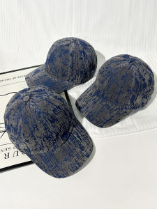 South Korea Niche Style Tie-Dye Camouflage Flocking Baseball Cap Womens Soft Top Fall and Winter Big Head Circumference All-Matching Fashion Brand Peaked Cap Men