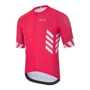 RAUDAX Mens Cycling Jersey Moisture Wicking Short Sleeve Full Zipper Bike Road Biking Shirts for Men MTB Jersey with 3 Pockets
