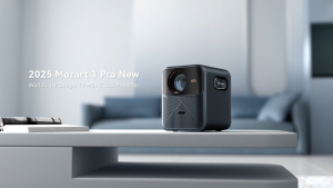 WANBO Mozart 1 Pro Smart Projector with 1200 ANSI Lumens Full HD 1080p 4K Support Auto Focus Auto Keystone Screen Fit HDR10 MEMC Motion Smoothing Dual 10W Speakers Wi-Fi and Bluetooth Home Theater Projector | JG Superstore