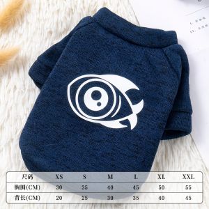 Warm Cotton Vest for Cats And Dogs Blue Cat Plush Clothes Anti Shedding Pet Clothing Autumn Winter Petwear Casual Four Legged Suit