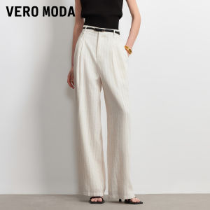 Vero Moda | Quần Dài Chân Rộng Nếp Ly Pha Sợi Linen cho Nữ