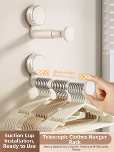 youqin | Multifunctional Telescopic Hanging Rod Suction Organizer