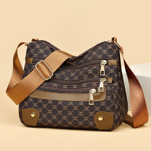Ladies Crossbody Bag 2023 New Style Oxford Cloth Soft Shoulder Bag Zipper Closure Daily Match Small Square Bag for Middle-Aged And Elderly