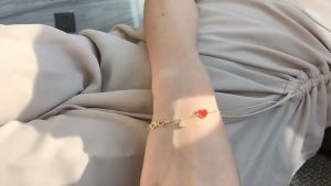 Bestella💗COD Gelang Liontin Wanita Bentuk Hati Korea Hadiah Gelang Sederhana Berlian yang Dapat Disesuaikan