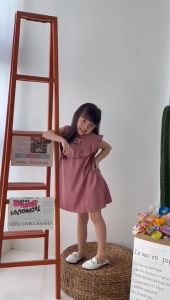 Dress Anak Carisa Smilee Warna Rose Size 1-5 Tahun