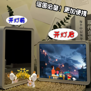 Creative Crayon Shinchan Night Light & Bedside Makeup Mirror: A Fun Gift for Kids