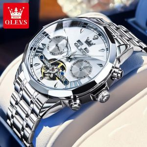 OLEVS | Đồng Hồ Nam OLEVS 6619 Đa Chức Năng Mặt Lộ Cơ Thép Không Gỉ Dạ Quang Máy Cơ Tự Động Hiển Thị Số La Mã Chống Nước
