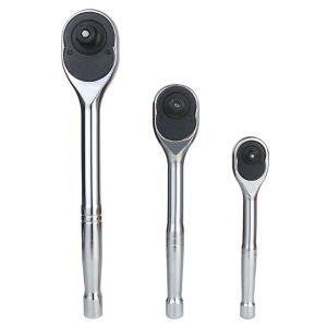 3-Piece Reversible Ratchet Wrench Set 1/4-Inch 3/8-Inch and 1/2-Inch Drive Reversible Ratchets 3.6 Degree Swing for Men Stocking Stuffers Gifts [Vodool Center]