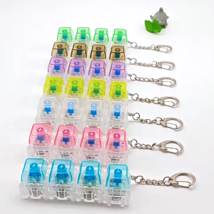 Colorful Light Effects Fidget Finger Keyboard Keychain with Satisfying Click Experience & Mechanical Press Tactile Feedback
