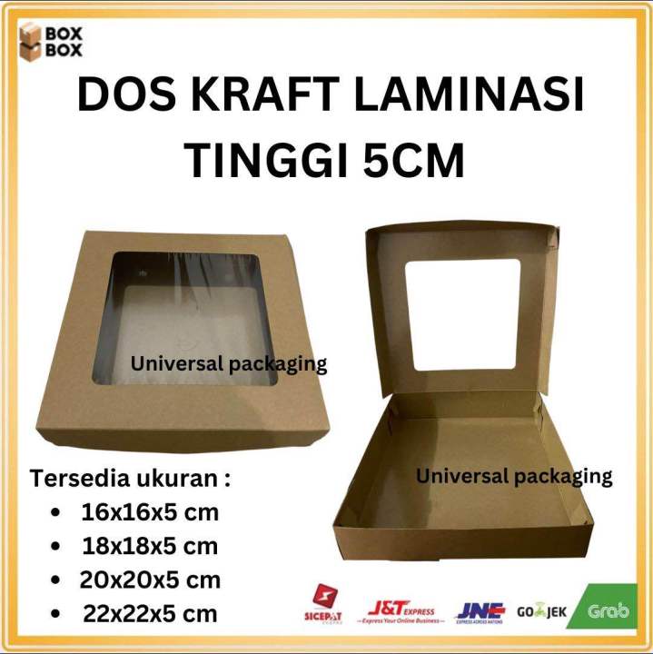[ 10 PCS ] Dos KRAFT WINDOW LAMINASI TINGGI 5 CM | Kardus Tebal Kotak ...