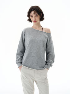 WLNEXT | Áo Hoodie Dây Đeo Không Đối Xứng Trang Trí Mũi Khoan Mỹ Cổ Điển