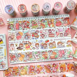 {Ready Stock} Cute Cartoon Washi Sticker Tape 悦真芝芝酱吃吃吃美好生活手帐胶带可爱卡通儿童贴纸和纸胶带