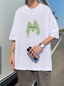 Heavyweight 230g Pure Cotton Short Sleeve T-Shirt for Men Summer Half Sleeve Trendy Brand Youthful Style Breathable Casual Top