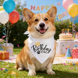 1Pcs #S/L Dog Birthday Bandana Party Costume Pet Accessories Multicolor Available Dog Cat Scarf Neckerchief for Birthday Gifts