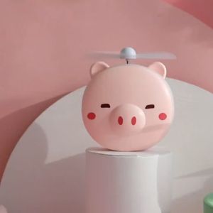 CERMIN LED MINI FAN Karakter 3IN1 Kipas angin Portable Beauty Mirror Led Light kaca rias Makeup led