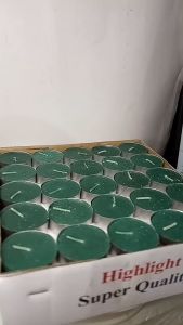 Lilin Tealight Hijau 4 Jam Isi 100 Pcs Lilin Doa Lilin Dekorasi Tanpa Aroma