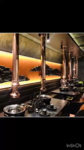 ท่อดูดควันบาร์บีคิว สไตล์เกาหลี ฮูดดูดควันแบบสไลด์ สเตนเลสเชิงพาณิชย์ รุ่นใหม่