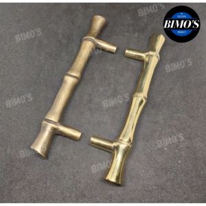 Handle Laci Kuning Antik Motif Bambu Gagang Laci Lemari Tarikan Laci Antik