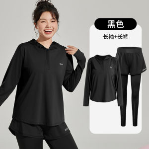 Loose Running Tops Womens Plus Size Plus Size Ladies Workout Clothes Suit Quick Drying Clothes Sports Blouse 100.00kg Fall and Winter
