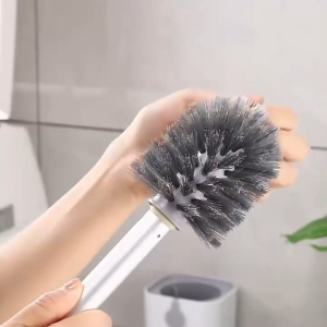 Sincecu Silicone Toilet Brush Set Wall Mounted No Drill Adhesive Holder Hygienic Cleaner