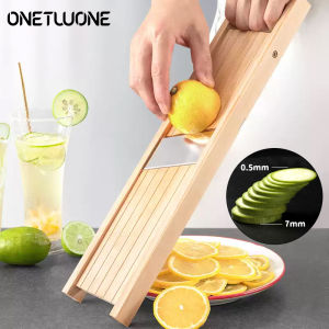 Wooden Vegetables Cutter Potatoes Slicer Adjustable Vegetable Slicer for Tomato and Onion Cabbage Shredder Chip Fruit Chopper