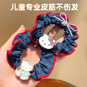 Cute KT Cat Hair Ties for Girls Baby Bun Headbands Childrens Accessories Cartoon Style Hair Accessories for Girls