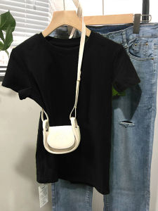 Áo Thun Cotton Tay Ngắn Dáng Ôm Vừa Vặn Cho Nữ Mùa Hè 2025 Phong Cách Mới Thường Ngày Cổ Tròn Chất Liệu Cotton