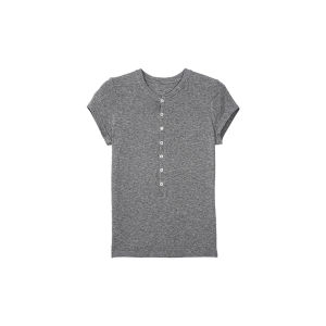 SHEITAOZI | Lyocell Slim Fitting Short Sleeve Henley T-shirt