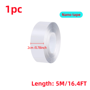 Double Sided Tape Heavy-Duty Transparent Installation Tape Detachable Double-Sided Tape Suitable for Walls Posters Carpets