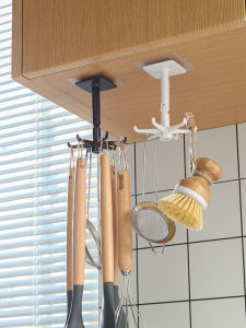 Creative Rotatable Hook Kitchen Storage Rack Punch-Free Storage Bathroom Key Hallway Seamless Home Hook