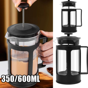 350/600ml Hand-brewed Coffee Maker / French Press Coffee Pot / Milk Foam Frother Pot with Filter / Heat Resistant Borosilicate Glass Brewings Pot / Portable Hand Punch Coffee Pot / Milk Foam Frother Pot