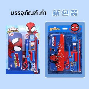 10pcs Disney Spiderman เด็กชุดเครื่องเขียนนักเรียนดินสอกรรไกรไม้บรรทัดดินสอ Sharpeners โน้ตบุ๊ค Mickey Elsa อุปกรณ์โรงเรียน
