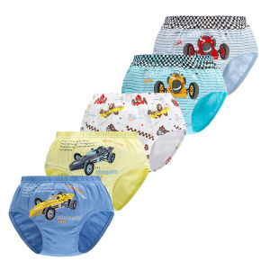 5/20 Pcs Cotton Children Boys Triangle Underwear High-quality Boys Briefs Car Print Cartoon Elastic Cozy Soft Toddler Knickers