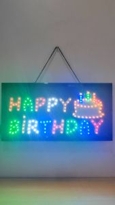 ป้ายไฟ HAPPY BIRTHDAY ป้ายไฟLED ป้ายไฟร้าน ป้ายไฟตกแต่งร้าน ป้ายไฟวิ่ง ป้ายไฟตัวอักษร ป้ายไฟสำเร็จรูป LB00004