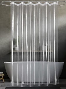 High-End Transparent Bathroom Curtain Waterproof Mold-Proof Room Partition Curtain for Bath Shower Modern Chinese Style PEVA