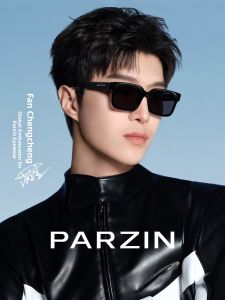 PARZIN | Kính Mát Hình Vuông Phong Cách Retro Màu Đen