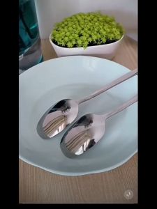 Stainless Steel Spoon Coffee Ice Cream Dessert Soup Square Head Spoons Golden Portable Home Kitchen Tableware Korean-Style Long Spoon