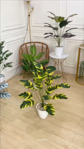 B8099 TANAMAN HIAS ARTIFICIAL KELADI DAUN PANJANG BUNGA PLASTIK DEKORASI